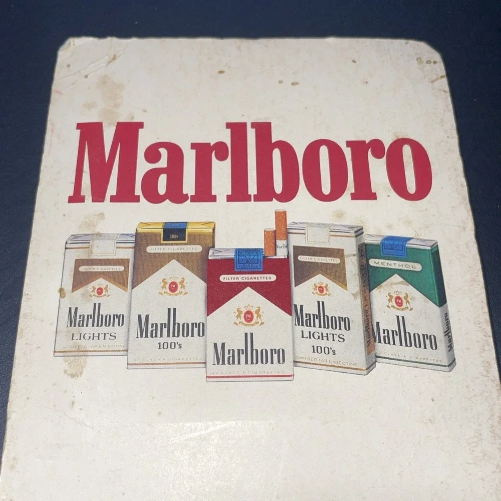 Vintage‎ RARE 1989 New Marlboro Brand Genuine Leather Brown Bi-Fold Wallet